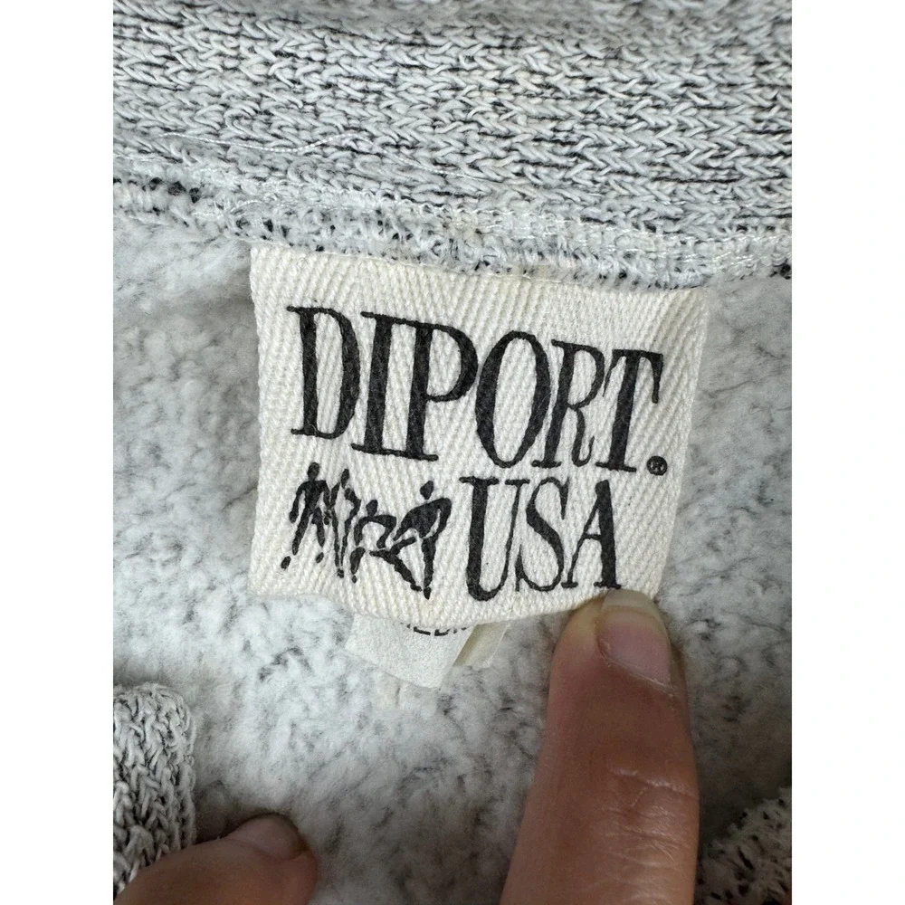 Vintage‎ Diport USA Sea World Henley Pullover Gray Textured Knit Mens Medium